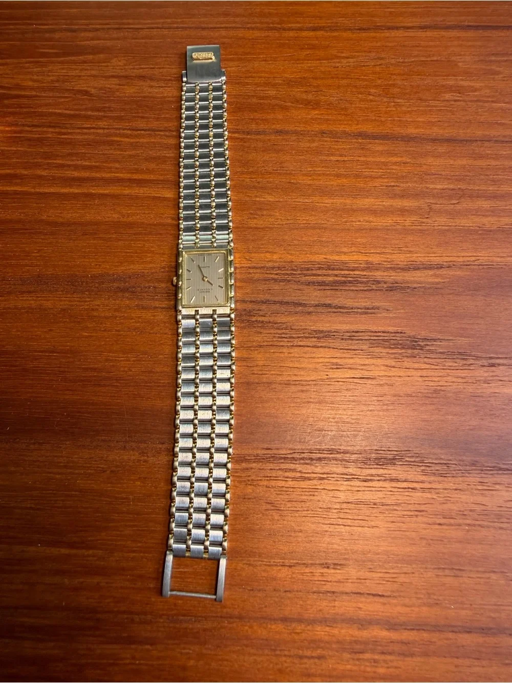 Vintage Seiko LaSalle 8420-6509 14K Gold Bezel Two Tone Quartz Watch